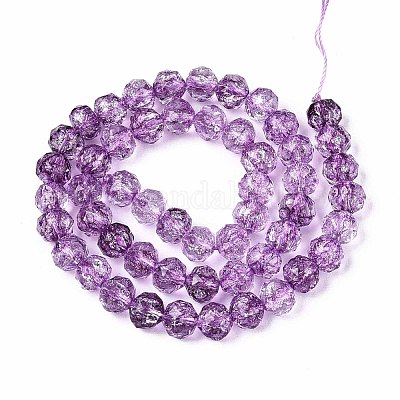 Хрустящие прозрачные стеклянные бусины нити GLAA-N063-8mm-04-1