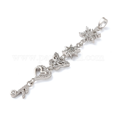 Латунные микропаве прозрачные подвески с фианитом KK-D101-01C-P-1