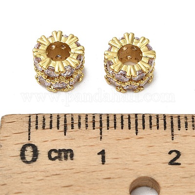 Латунные микро проложить кубического циркония бусы KK-B142-23G-01-1