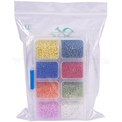 Смешанные 12/0 круглые стеклянные бусины&nbsp;SEED-PH0006-2mm-04-1