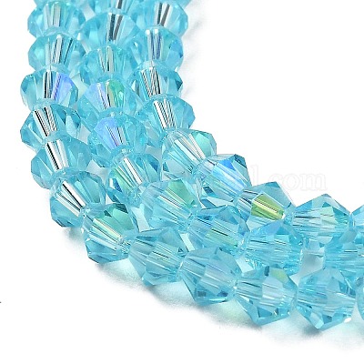 Прозрачные стеклянные бусины гальваническим пряди EGLA-A039-T4mm-L20-1