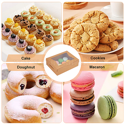 20 шт. прямоугольные подарочные коробки для хранения из крафт-бумаги с прозрачным окошком CON-BC0007-42-1-1