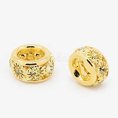 Латунные горный хрусталь Европейский бисером RB-A050-H5mm-01G-1