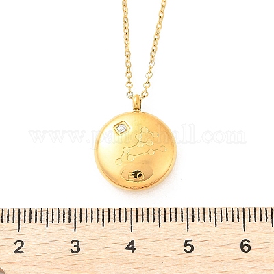 Ожерелья с подвесками в виде созвездий из нержавеющей стали 304 с прозрачным кубическим цирконием NJEW-R021-02G-09-1