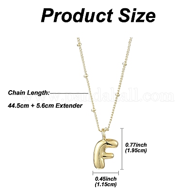 1 шт. латунные подвески в виде буквицы NJEW-YW0001-24F-1