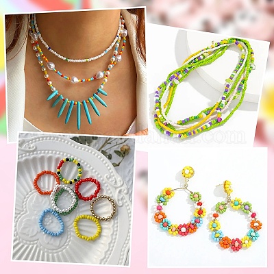 1800шт 15 цвета стеклянные бусины-цилиндры SEED-YW0002-59-1