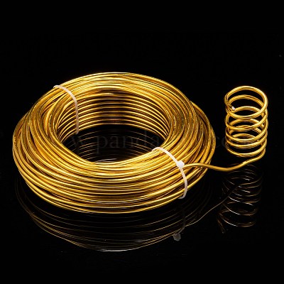 Round Aluminum Wire, Bendable Metal Craft Wire, for DIY Jewelry Craft  Making, Gold, 9 Gauge, 3.0mm, 25m/500g(82 Feet/500g)