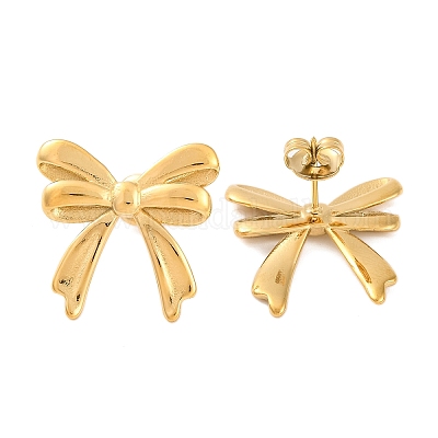 Серьги-гвоздики из нержавеющей стали 304 с ионным покрытием (IP) EJEW-G395-35G-1