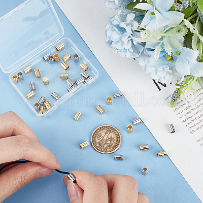 40 шт. 2-х цветные заглушки для концов шнура из нержавеющей стали 304 STAS-UN0056-75-1