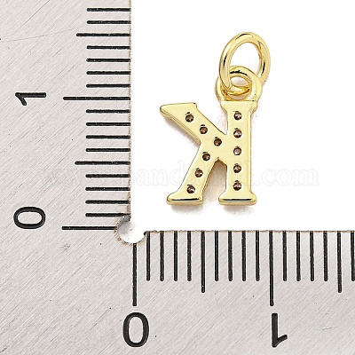 Буквица из латуни с подвесками из кубического циркония KK-Q814-26K-G-1