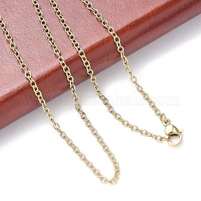 Модные унисекс ожерелья из нержавеющей стали 304 с цепочкой NJEW-L043-16G-1