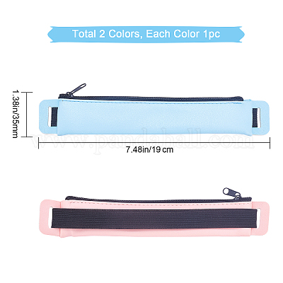 Adjustable Elastic Band Pen Holder Colorful Pu Leather Pen Case