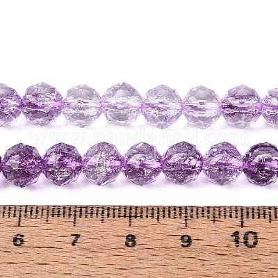 Хрустящие прозрачные стеклянные бусины нити GLAA-N063-8mm-04-1