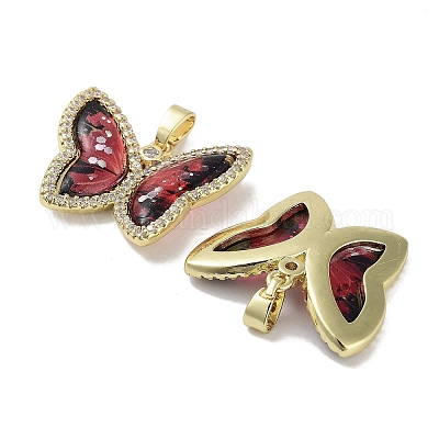 Настоящие 18-каратные позолоченные подвески из латуни с микропаве из кубического циркония KK-R161-05G-08-1