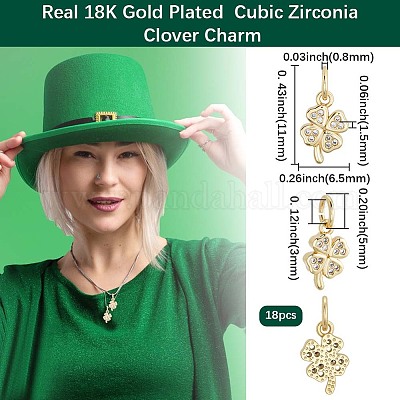 18шт латунные подвески из кубического циркония с микро-паве ZIRC-BBC0003-42-1