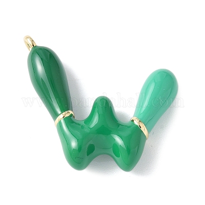 Латунь эмаль подвески KK-E093-03G-W-02-1