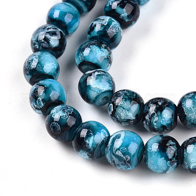 Выпечка окрашенные стеклянные бусины пряди X1-DGLA-N003-8mm-A08-1