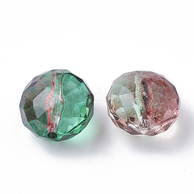 Perle acrylique peinte transparente à deux tons&nbsp;ACRP-T005-25-1