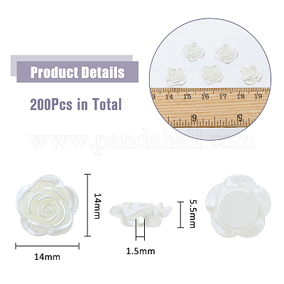 200шт бусины из искусственного жемчуга из АБС-пластика OACR-DC0001-26-1