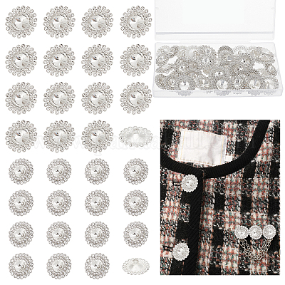 40 шт. 2 стильных 1-отверстие цинковый сплав стразы хвостовик кнопки DIY-GA0003-61-1