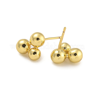 Круглые серьги-гвоздики из латуни с покрытием стойки EJEW-C116-01G-1