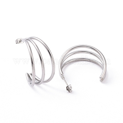 Серьги-гвоздики из нержавеющей стали 304 EJEW-G298-13C-P-1