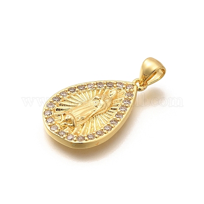 Религиозная тематика стойка покрытие латунь микропаве кубические циркониевые подвески KK-L226-007G-21-1