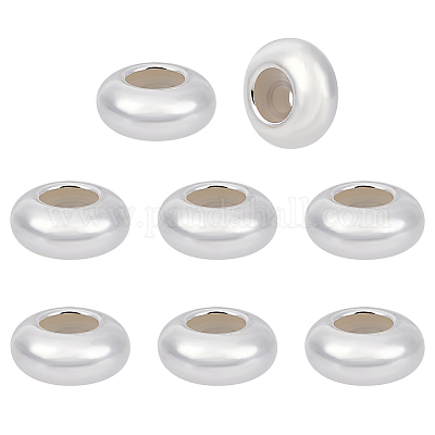 Wholesale BENECREAT 8Pcs 925 Sterling Silver Spacer Beads