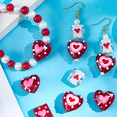 16 шт. 4 стиля эмалевых бусин ручной работы в технике лэмпворк LAMP-PA0001-06-1