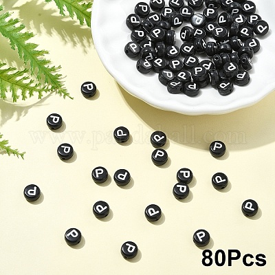 Непрозрачные акриловые бусины с горизонтальными отверстиями SACR-YW0001-70P-1