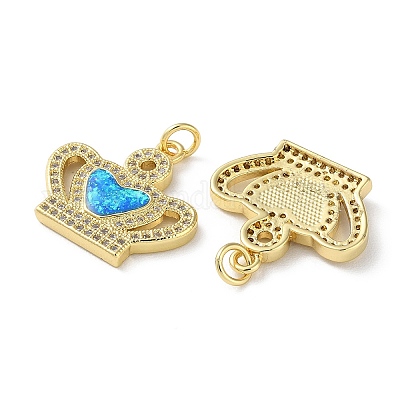 Латунные микропаве прозрачные подвески с фианитом KK-C045-01A-G-1