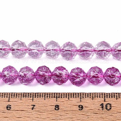 Хрустящие прозрачные стеклянные бусины нити GLAA-N063-8mm-05-1