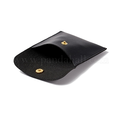 PU Imitation Leather Jewelry Storage Bags, with Golden Tone Snap