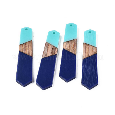 Подвески из непрозрачной смолы и ореха RESI-T009-03-C04-1