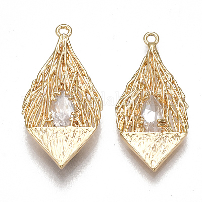 Латунные филигранные подвески KK-T038-436G-1