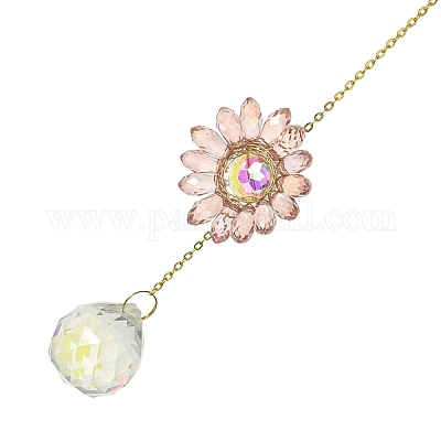 Стеклянные цветы подвесные ловцы солнца HJEW-P018-F05-1