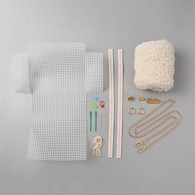 Вязаные крючком квадратные сумки из шерстяной пряжи своими руками&nbsp;DIY-WH0409-88-1