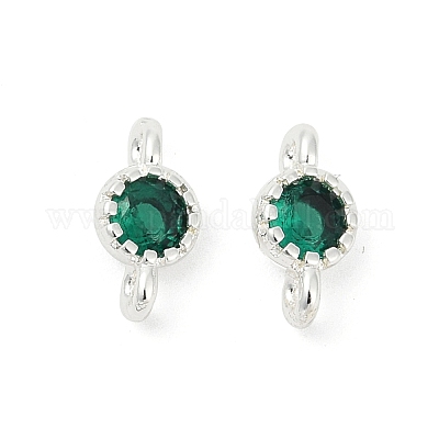 Латунные плоские круглые подвески-соединители из кубического циркония KK-H204-02S-02-1