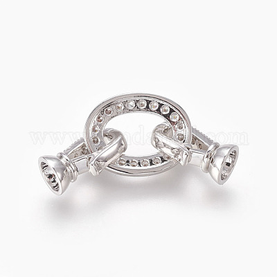 Латунные микро проложить кубического циркония раз за застежками KK-P164-18P-1