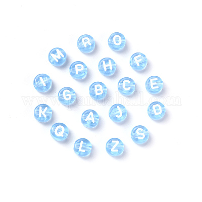 Прозрачные васильковые акриловые бусины TACR-YW0001-08D-1