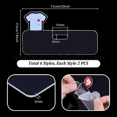 24 шт. прямоугольные прозрачные держатели для значков на тему медсестры DIY-PH0031-92-1
