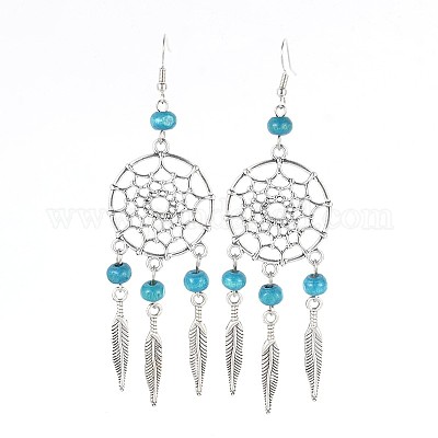 Люстра серьги сплава EJEW-JE02000-04-1