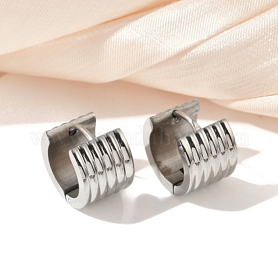 Серьги-кольца из нержавеющей стали 304 с эффектом полировки EJEW-M001-40A-P-1