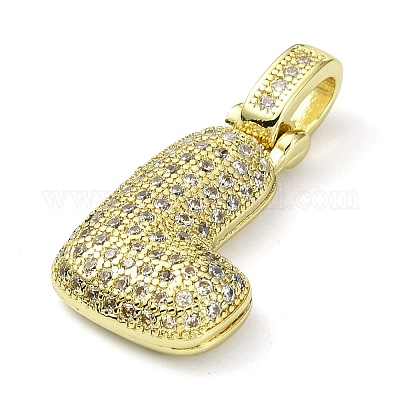 Латунные микропаве прозрачные подвески с фианитом KK-M279-01G-L-1