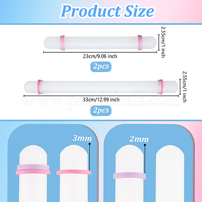 4 шт. 2 вида пластиковой скалки AJEW-OC0005-51-1