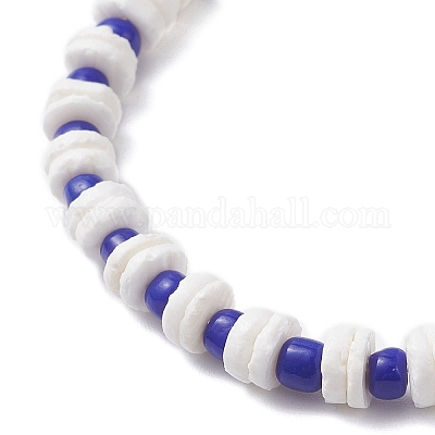 2 комплект браслетов из фарфора и стеклянных бусин ручной работы в виде черепахи BJEW-JB12654-1