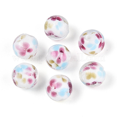 Бусы лэмпворк ручной работы LAMP-T007-04O-1