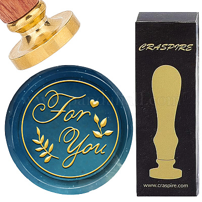 Латунные восковые печати с деревянной ручкой AJEW-WH0412-0332-1