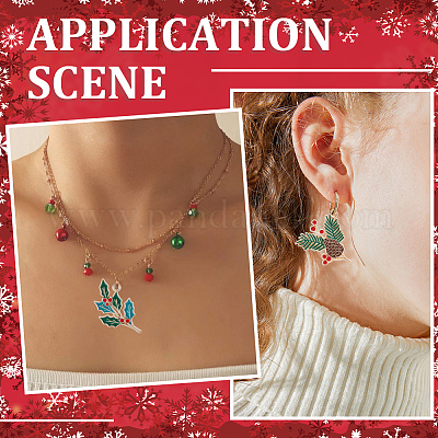 28 шт. 2 стиля позолоченных рождественских эмалевых подвесок из сплава ENAM-SC0005-83-1