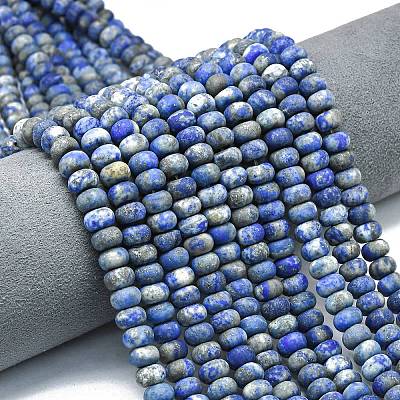 Нитки бусины из натурального ляписа-лазури G-P575-A46-8x5mm-01-1